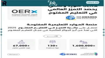 منصة OERx تحقق للمملكة جائزة التميّز في التعليم المفتوح عالمياً